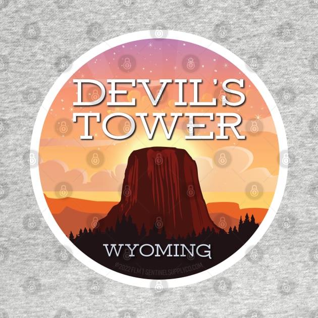 Devils Tower Wyoming Sunset by sentinelsupplyco